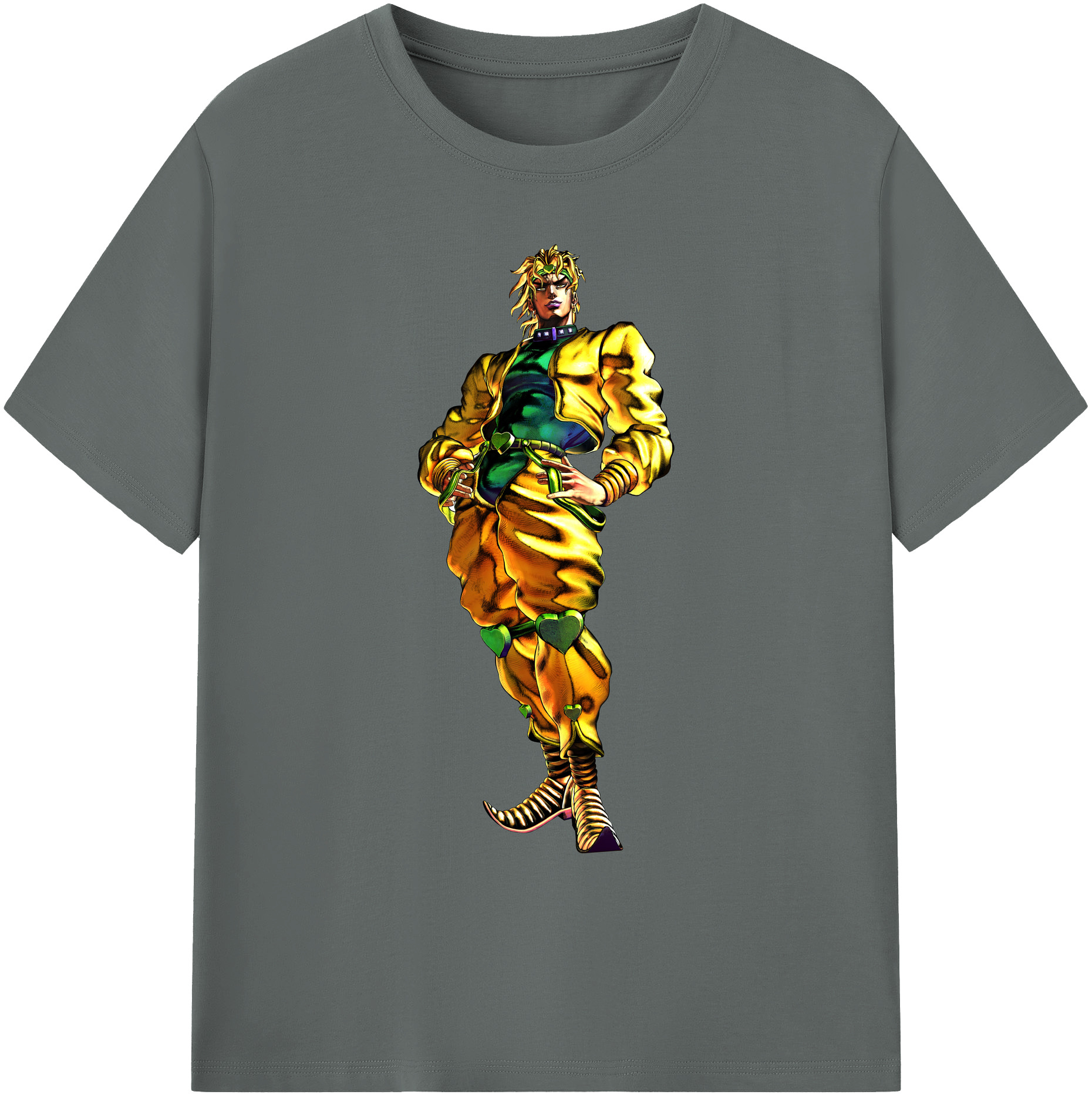 （画像用） ジョジョの奇妙な冒険 ディオ?ブランドー JoJo's Bizarre Adventure Dio Brando 綿100％ メンズ半袖Tシャツ｜肌触りやわらか＆通気性